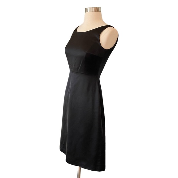 Y2K Tahari Black Satin Open Back Cocktail Dress - Picture 4 of 10